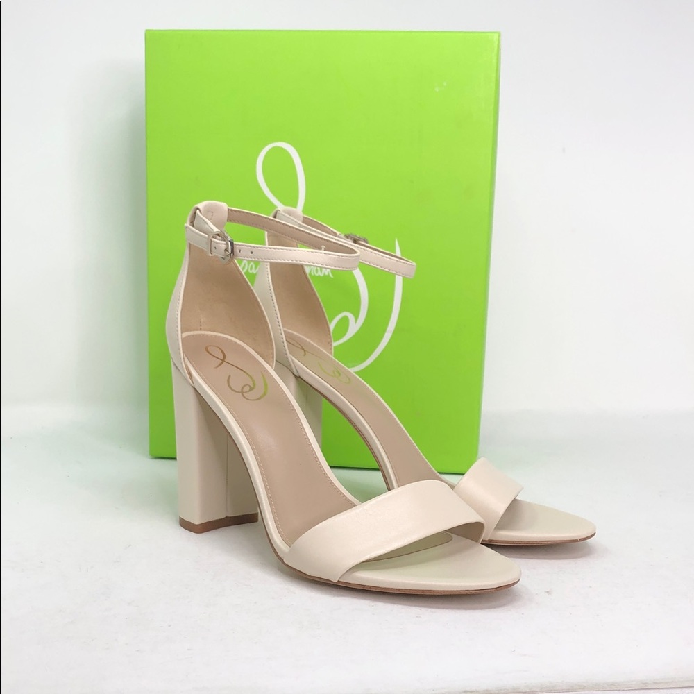 Sam Edelman Yaro Sandal E85111B103 Women’s Ivory Leather Block Heels  - Size 9.5
